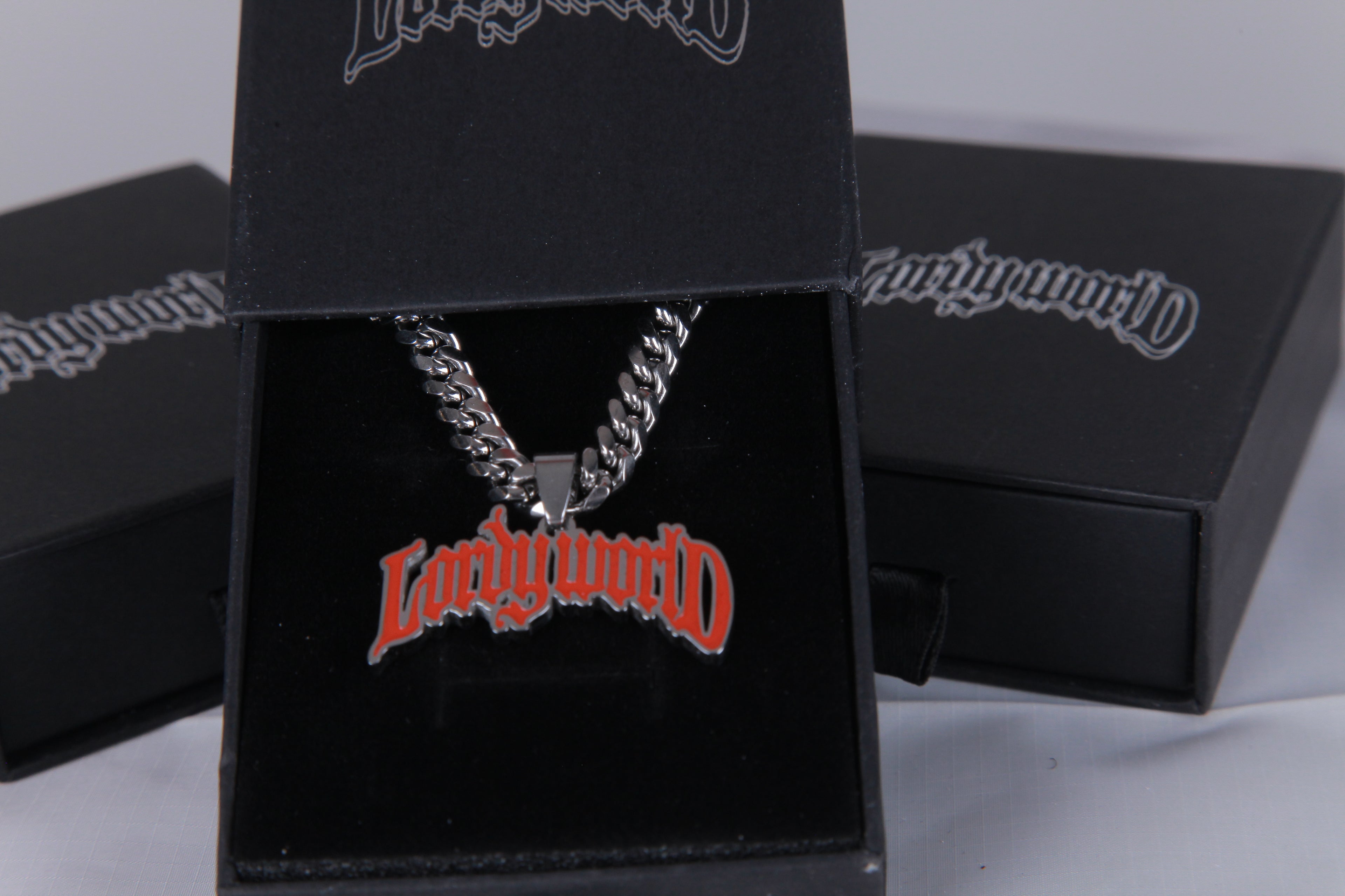 “LORDYWORLD” Enamel Pendant Necklace