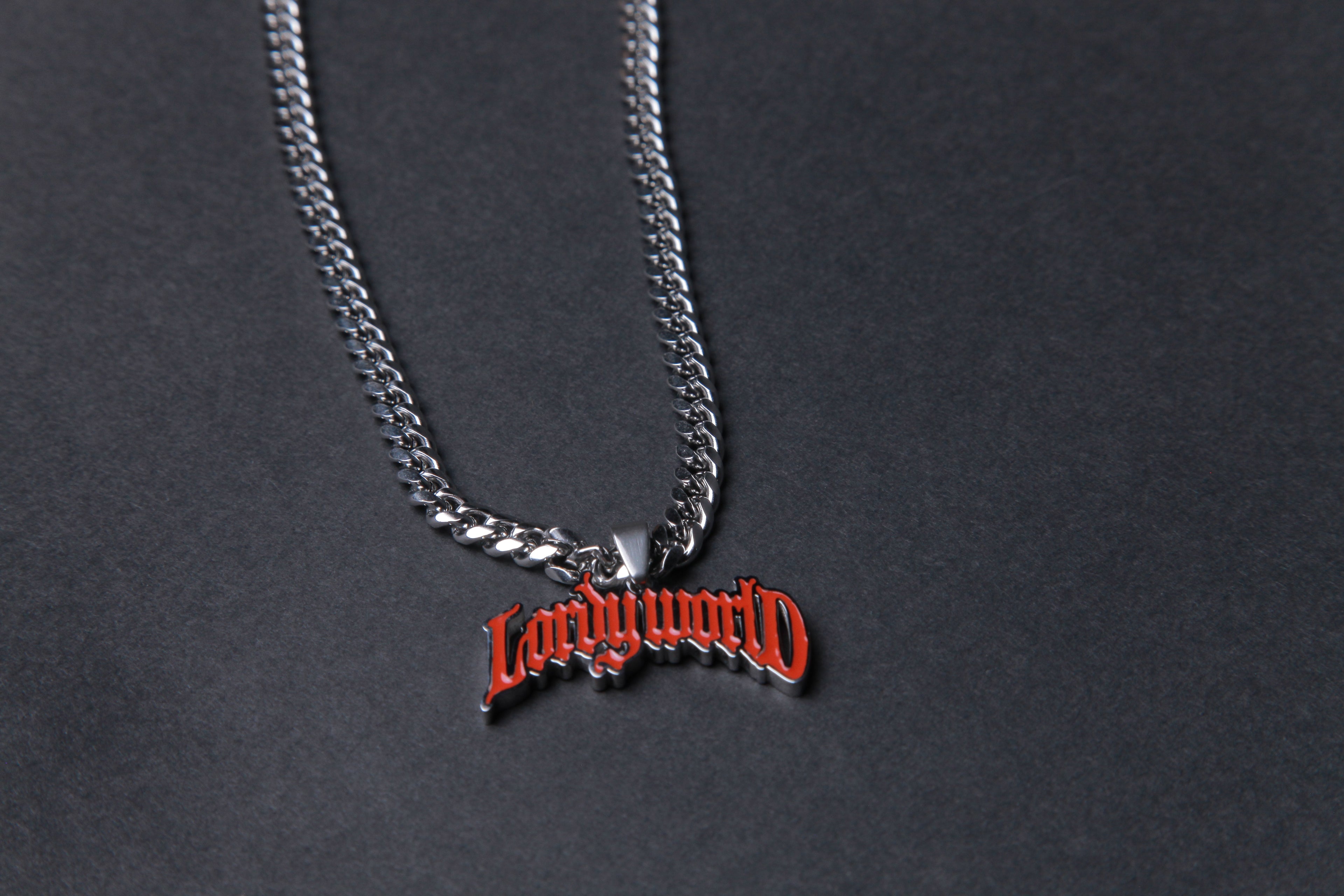 “LORDYWORLD” Enamel Pendant Necklace