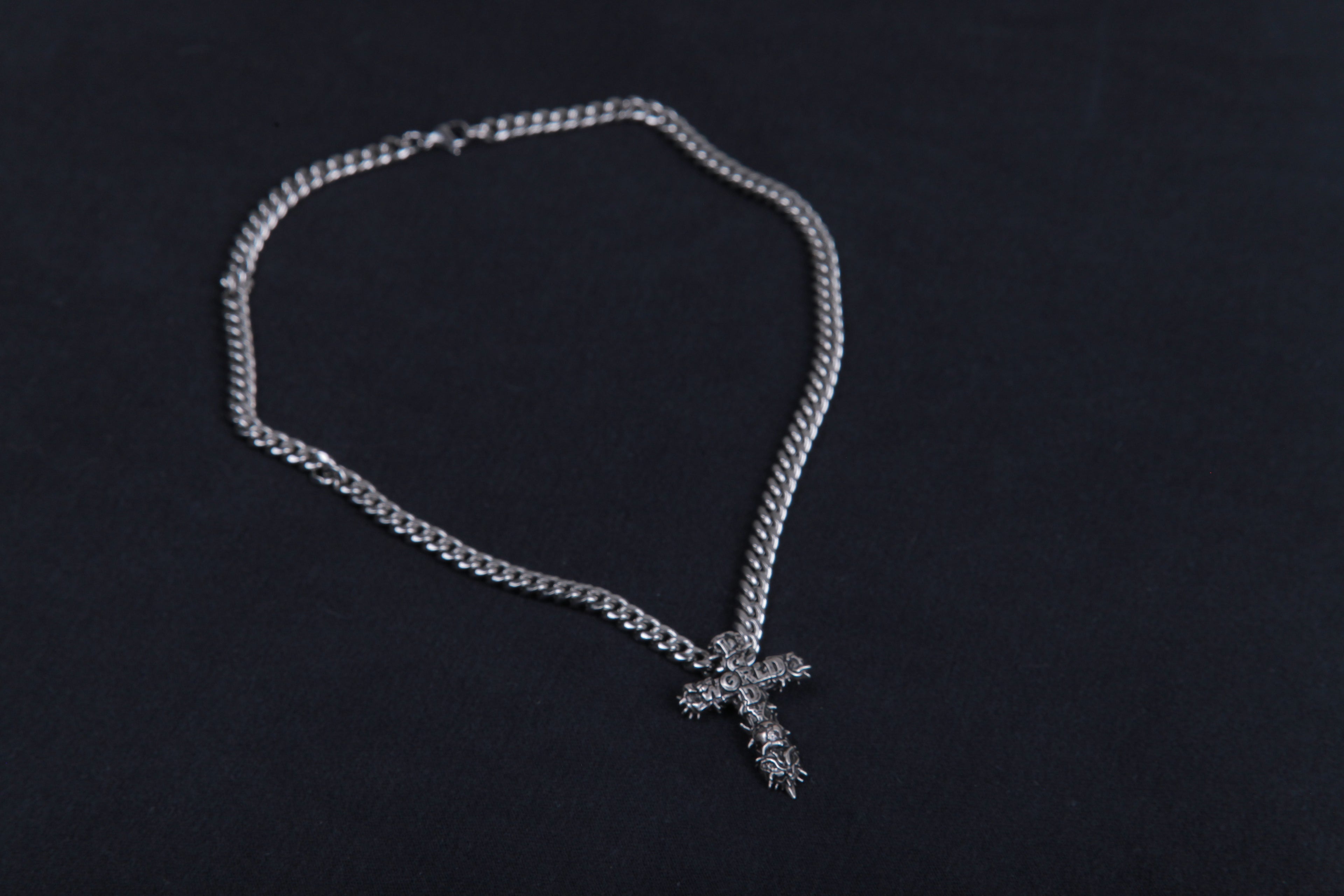 LORDYWORLD SPIKED CROSS NECKLACE