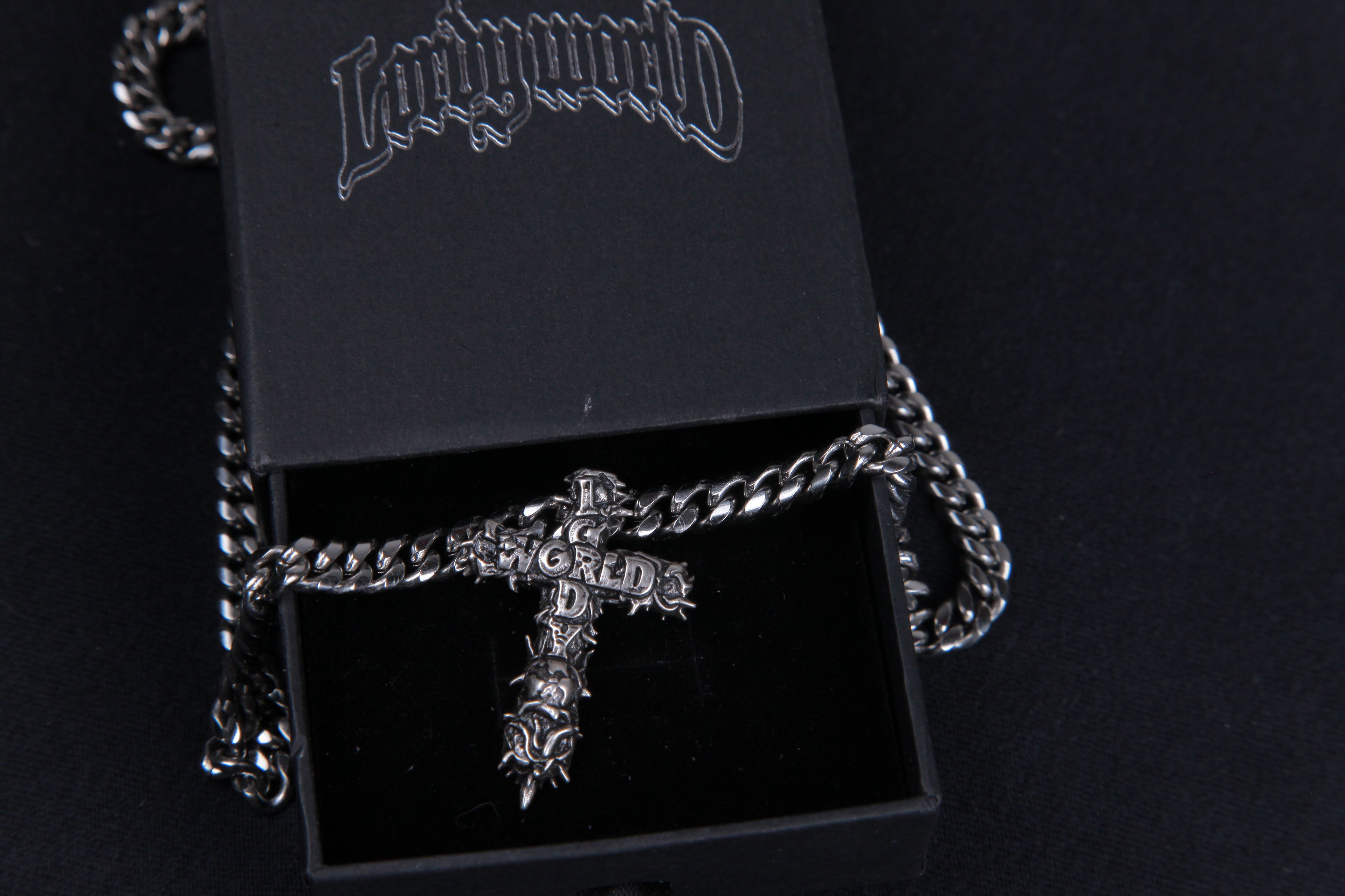 LORDYWORLD SPIKED CROSS NECKLACE