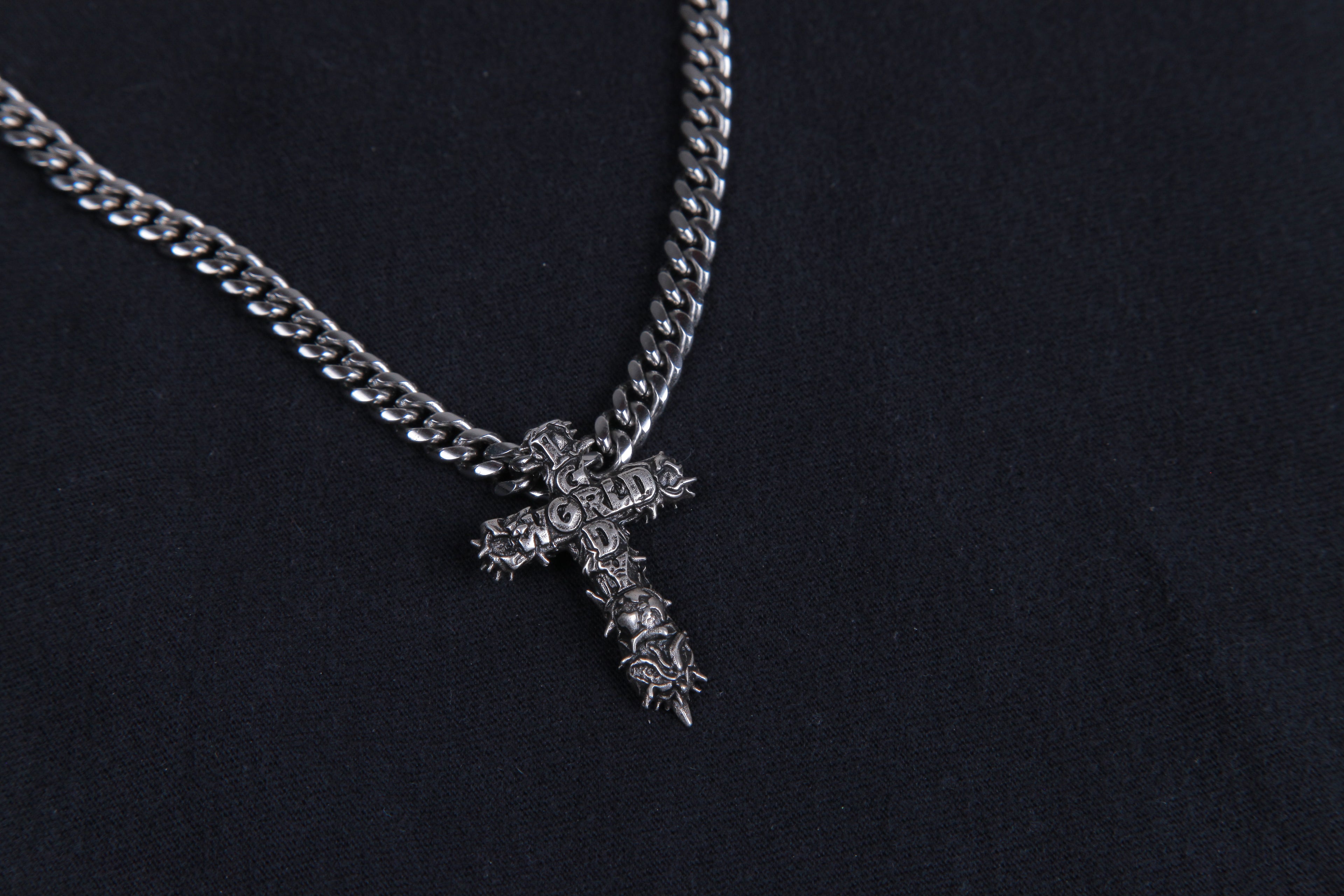 LORDYWORLD SPIKED CROSS NECKLACE